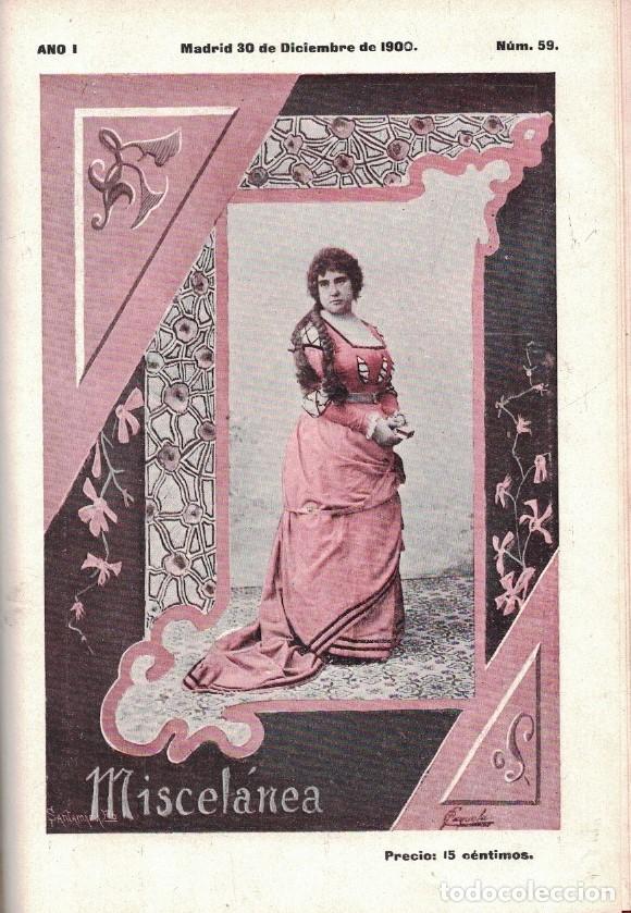 Livros em segunda m&atilde;o: MISCEL&Aacute;NEA. REVISTA SEMANAL DE LITERATURA Y ARTE. A&ntilde;o I. N&ordm; 1, 19 Noviembre 1899 al A&ntilde;o I. N&ordm; 59 Di