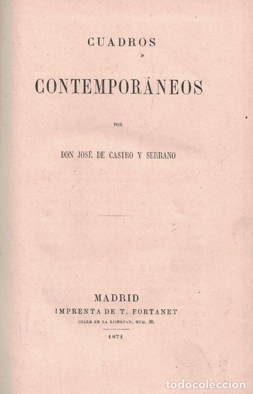 Livros em segunda m&atilde;o: CUADROS CONTEMPOR&Aacute;NEOS. - Castro y Serrano. Jos&eacute; de, (1828-1896)