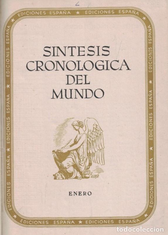 Libros: S&Iacute;NTESIS CRONOL&Oacute;GICA DEL MUNDO. ENERO. - Editorial.