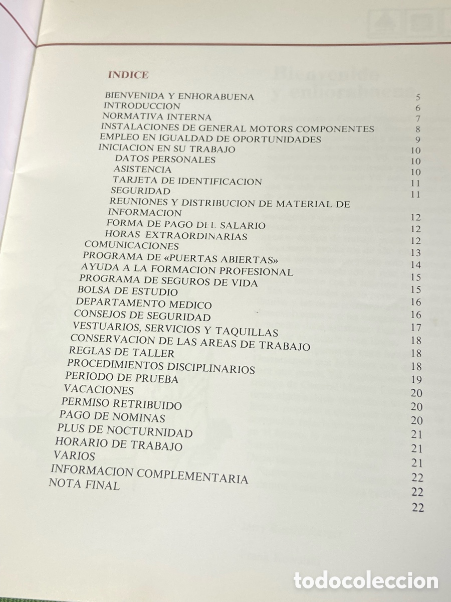 Libros: Libro del empleado. Factor&iacute;a de componentes General motors. - Foto 7