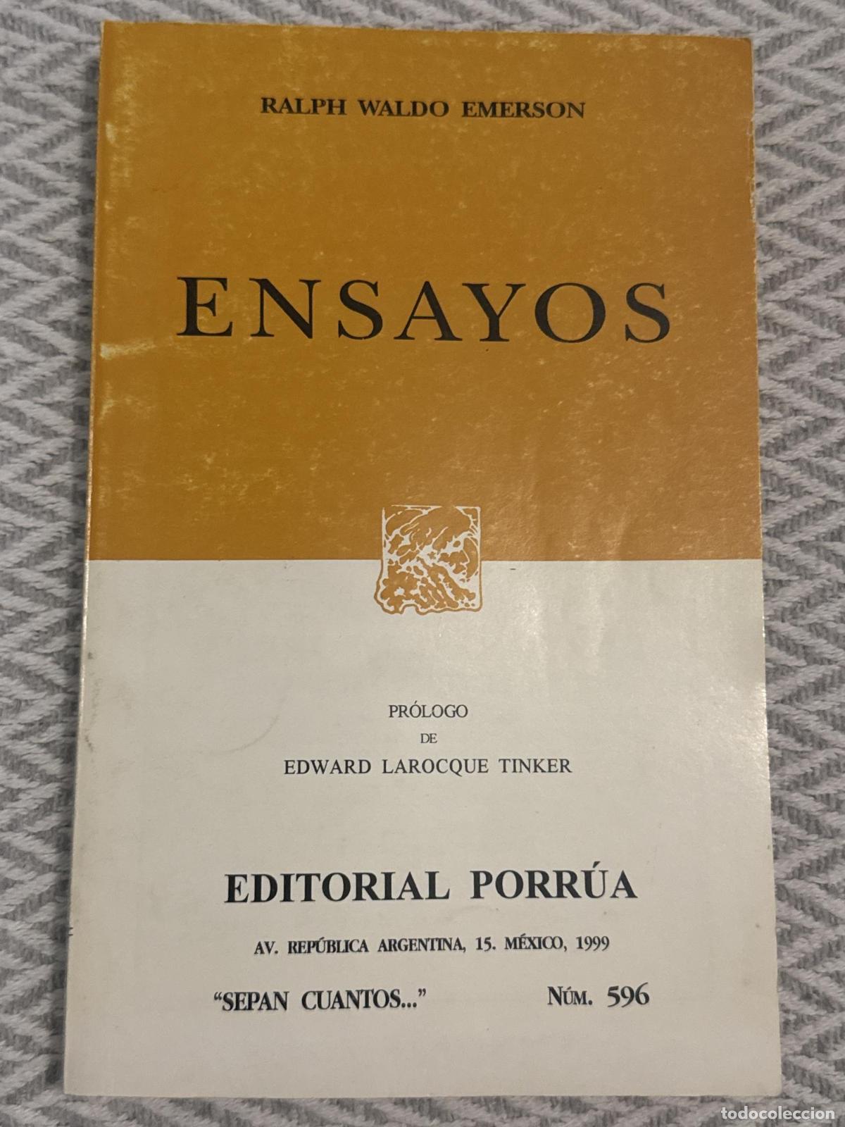 Libros: Ensayos. Ralph Waldo Emerson - Ralph Waldo Emerson