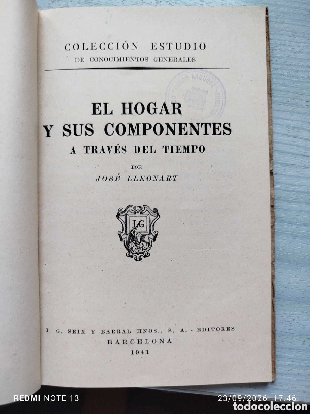 Libros: Seix barral.el hogar y sus componentes 1941 - Foto 3