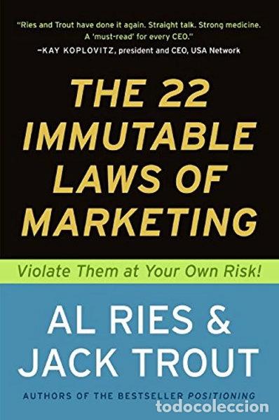 Livros em segunda m&atilde;o: The 22 Immutable Laws of Marketing- 9780887306662