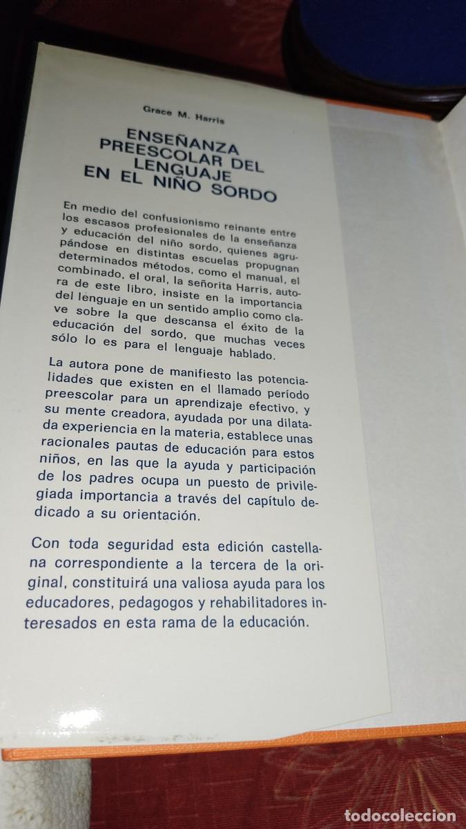 Libros: Ense&ntilde;anza preescolar del lenguaje en el ni&ntilde;o sordo - G.M.HARRIS - Foto 8