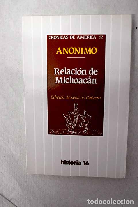Livres: Relaci&oacute;n de Michoac&aacute;n