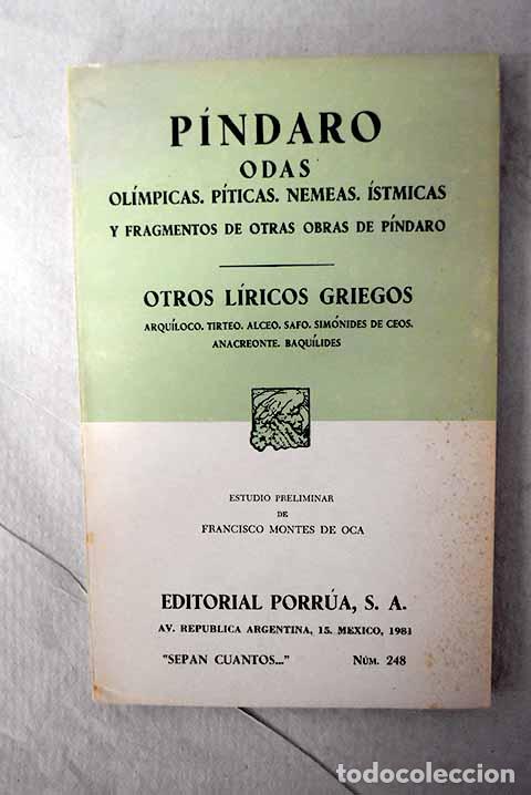 B&uuml;cher: Odas: P&iacute;ndaro: Porr&uacute;a..- P&iacute;ndaro