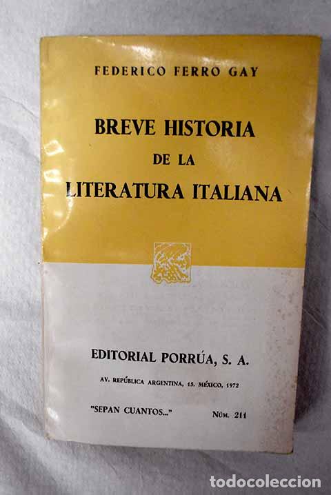 books: Breve historia de la literatura italiana.- Ferro Gay, Federico