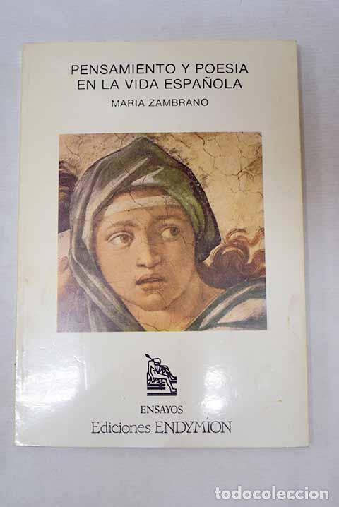 Libros: Pensamiento y poes&iacute;a en la vida espa&ntilde;ola.- Zambrano, Mar&iacute;a