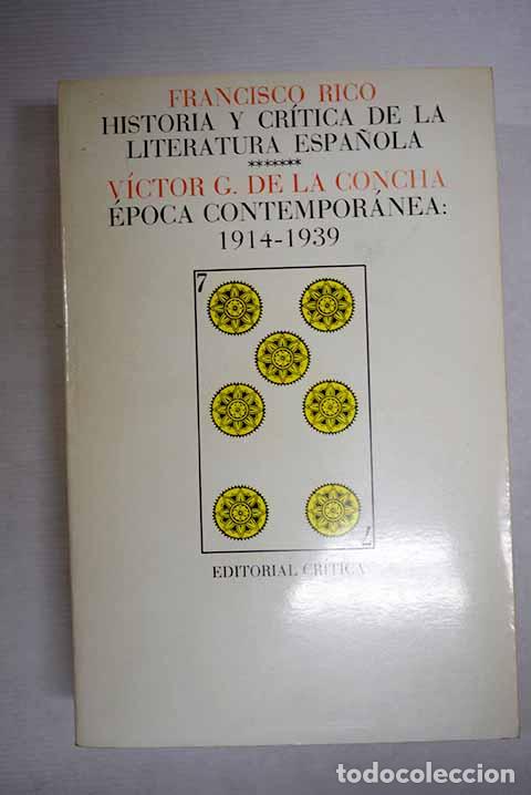 Libros: Historia y cr&iacute;tica de la literatura espa&ntilde;ola, tomo VII