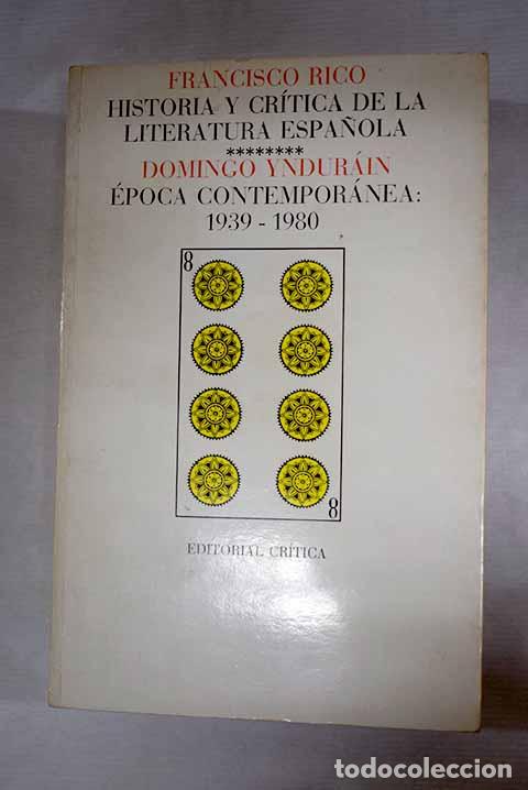 Libros: Historia y cr&iacute;tica de la literatura espa&ntilde;ola, tomo VIII