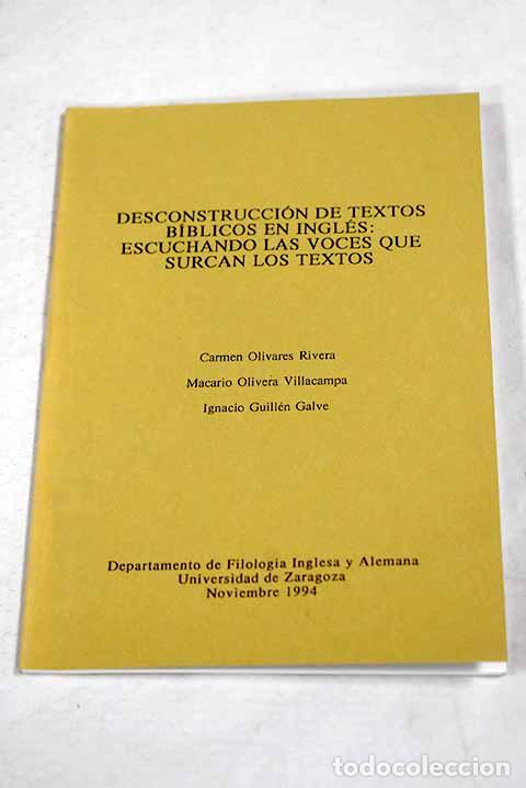 books: Deconstruccion de textos biblicos en ingles: escuchando las voces que surcan los textos