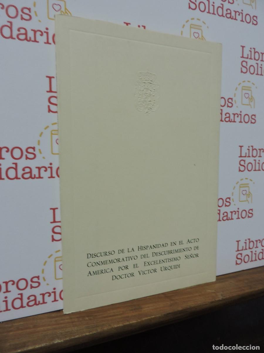 Libros: Discurso de la Hispanidad en el acto conmemorativo del descubrimiento de Am&eacute;rica. V&iacute;ctor Urquidi.