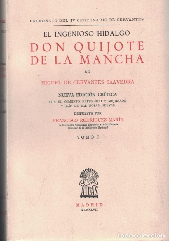 books: EL INGENIOSO HIDALGO DON QUIJOTE DE LA MANCHA. Tomos I, II, III, VII, X (de 10). - Cervantes Saavedr