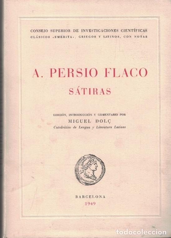 Livres: S&Aacute;TIRAS. - Persio Flaco. A.,