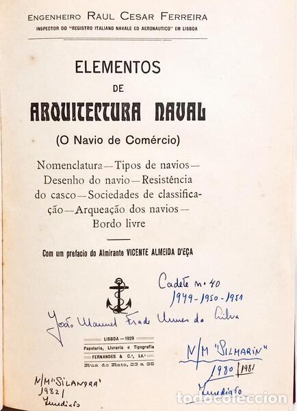 Libros: FERREIRA. (Ra&uacute;l C&eacute;sar) - ELEMENTOS DE ARQUITECTURA NAVAL. - Foto 1
