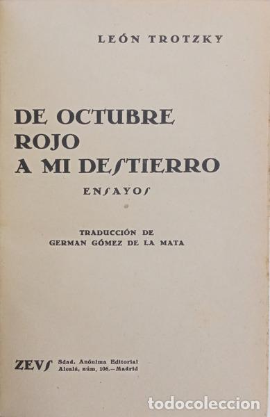 Libros: TR&Oacute;TSKI. (Leon) - DE OCTUBRE ROJO A MI DESTIERRO. - Foto 2