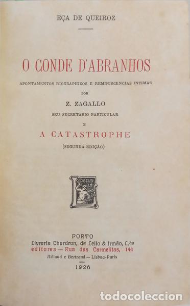 Libros: E&Ccedil;A DE QUEIROZ. (Jos&eacute; Maria de) - O CONDE D�ABRANHOS. - Foto 2