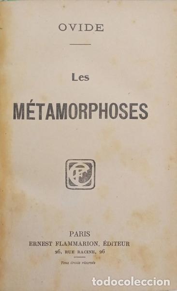 Libros: OVIDE. - LES M&Eacute;TAMORPHOSES.