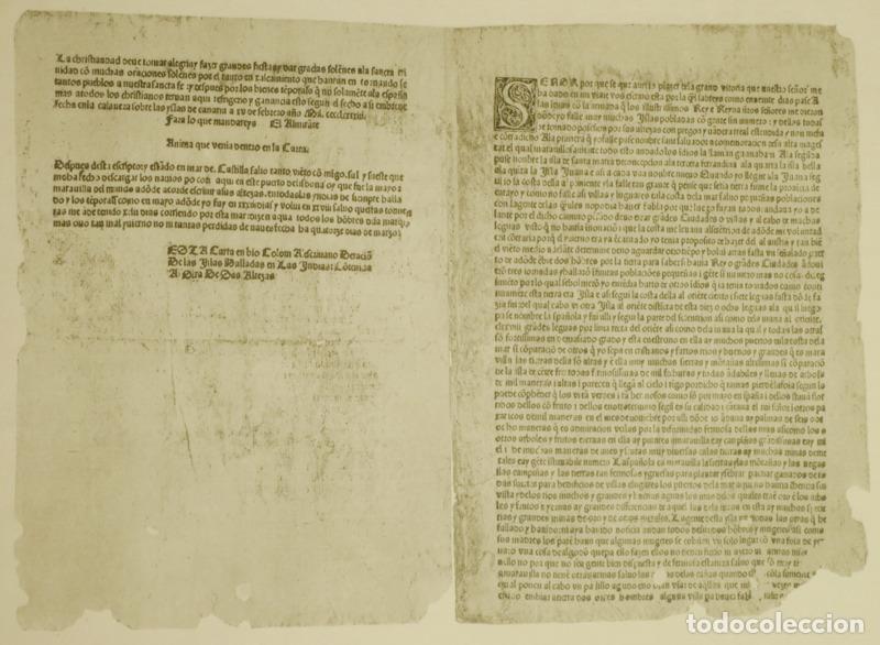 Libros: COLOMBO. (Cristov&atilde;o) - LA CARTA DE D. CRISTOBAL COLON ANUNCIANDO EL DESCUBRIMIENTO DEL NUEVO MUNDO,