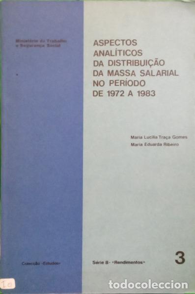 Libros: TRA&Ccedil;A GOMES. (Maria Luc&iacute;lia) e Maria Eduarda Ribeiro. - ASPECTOS ANAL&Iacute;TICOS DA DISTRIBUI&Ccedil;&Atilde;O DA MASSA