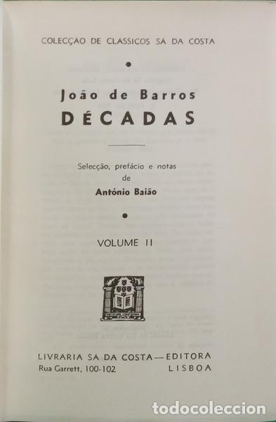 Libros: BARROS. (Jo&atilde;o de) - D&Eacute;CADAS. [3.&ordm; EDI&Ccedil;&Atilde;O] [4 VOLS] - Foto 2