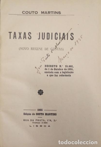 Libri di seconda mano: COUTO MARTINS. - TAXAS JUDICIAIS (NOVO REGIME DE CUSTAS).