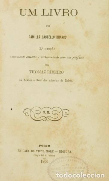 books: CASTELO BRANCO. (Camilo) - UM LIVRO. [DED. AUTOR]