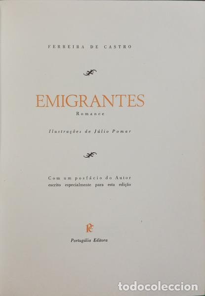 Libros: FERREIRA DE CASTRO. (Jos&eacute; Maria) - EMIGRANTES. - Foto 2