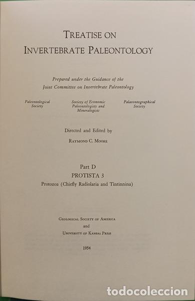 Livros em segunda m&atilde;o: MOORE. (Raymond C.) - TREATISE ON INVERTEBRATE PALEONTOLOGY, PART D, PROTISTA 3 [4.&ordf; REIMPRESS&Atilde;O].