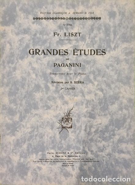 Livres: LISZT. (Franz) - GRANDES &Eacute;TUDES DE PAGANINI TRANSCRITES POUR LE PIANO.