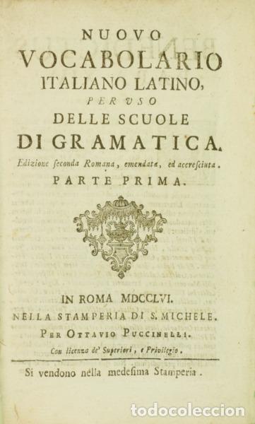 Libri di seconda mano: MANDOSIO. (Carlo) - NUOVO VOCABOLARIO ITALIANO LATINO, PER USO DELLE SCUOLE DI GRAMATICA.