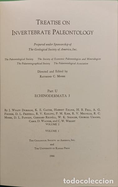 Libri di seconda mano: MOORE. (Raymond C.) et al. - TREATISE ON INVERTEBRATE PALEONTOLOGY, PART U, ECHINODERMATA 3. [2 VOLS