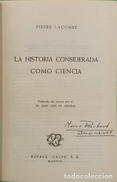 Libros: LACOMBE. (Pierre) - LA HISTORIA CONSIDERADA COMO CIENCIA. - Foto 2