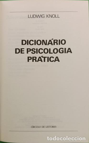 Libros: KNOLL. (Ludwig) - DICION&Aacute;RIO DE PSICOLOGIA PR&Aacute;TICA. - Foto 2