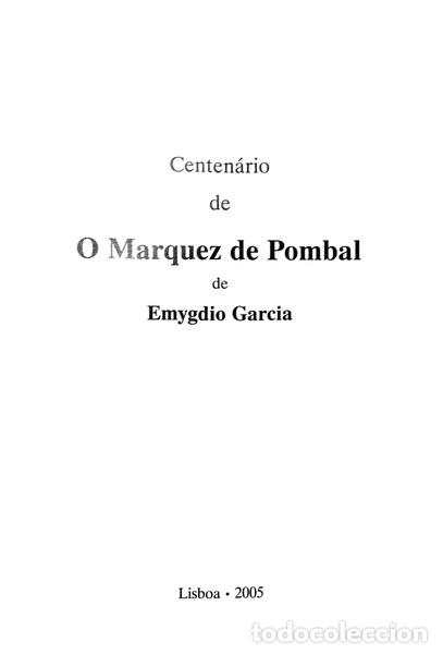Libros: GARCIA. (Emygdio) - CENTEN&Aacute;RIO DE O MARQUEZ DE POMBAL. - Foto 2