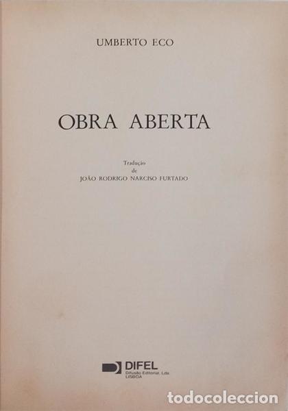 Libros: ECO. (Umberto) - OBRA ABERTA. - Foto 2