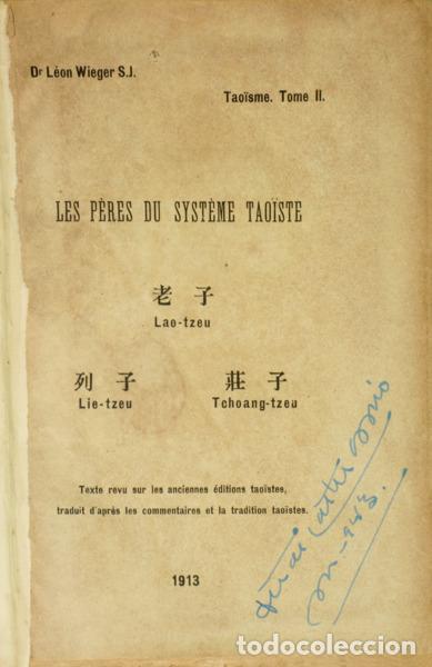 Libros: WIEGER. (L&eacute;on) - TAO&Iuml;SME. TOME II. LES P&Egrave;RES DU SYST&Egrave;ME TAO&Iuml;STE.