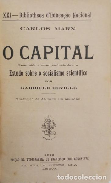 Livros em segunda m&atilde;o: MARX. (Carlos) - O CAPITAL.