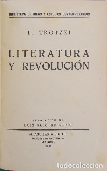 Libros: TR&Oacute;TSKI. (Leon) - LITERATURA Y REVOLUCI&Oacute;N. - Foto 2