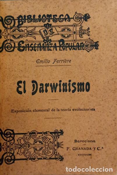 Livres: FERRI&Egrave;RE. (Emilio) - EL DARWINISMO.