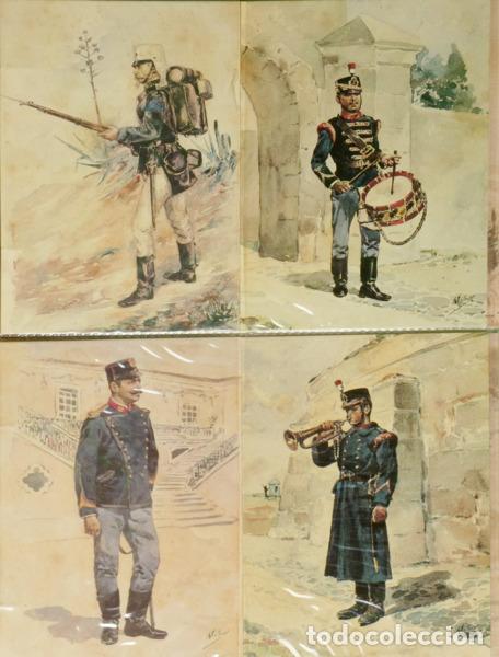 Livros em segunda m&atilde;o: RIBEIRO ARTUR. (Bartolomeu Sesinando) e Alberto Augusto de Sousa. - POSTAIS DE UNIFORMES MILITARES P