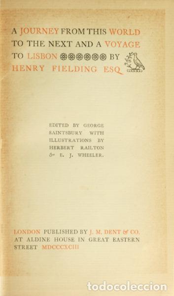 Libri di seconda mano: FIELDING. (Henry) - A JOURNEY FROM THIS WORLD TO THE NEXT AND A VOYAGE TO LISBON.