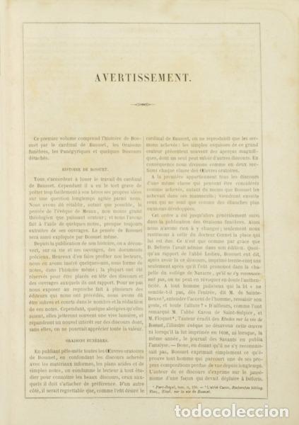 Libros: BOSSUET. (Jacob Benigno) - OEUVRES COMPL&Egrave;TES DE BOSSUET - Foto 3