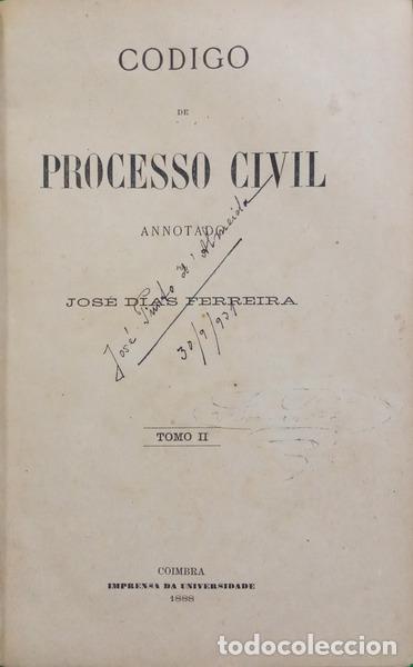 Libros: DIAS FERREIRA. (Jos&eacute;) - CODIGO DE PROCESSO CIVIL ANNOTADO. [TOMO II- III] - Foto 1