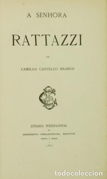 Libros: CASTELO BRANCO. (Camilo) - A SENHORA RATTAZZI. [5 OBRAS] - Foto 1
