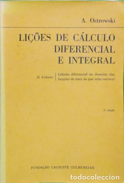 Livres: OSTROWSKI. (Alexander Markowich) - C&Aacute;LCULO DIFERENCIAL NO DOM&Iacute;NIO DAS FUN&Ccedil;&Otilde;ES DE MAIS DO QUE UMA VAR