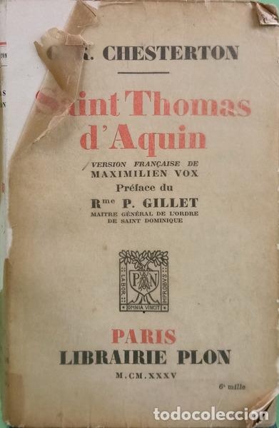 Libros: CHESTERTON. (G.K.) - SAINT THOMAS D&#39;AQUIN. - Foto 1