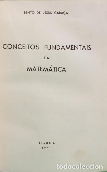 books: CARA&Ccedil;A. (Bento de Jesus) - CONCEITOS FUNDAMENTAIS DA MATEM&Aacute;TICA.