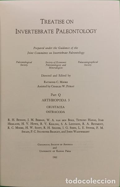 Livros em segunda m&atilde;o: MOORE. (Raymond C.) et al. - TREATISE ON INVERTEBRATE PALEONTOLOGY, PART Q, ARTHROPODA 3. [3.&ordf; REIMP