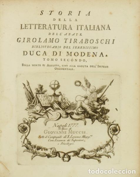 Livros em segunda m&atilde;o: TIRABOSCHI. (Girolano) - STORIA DELLA LETTERATURA ITALIANA